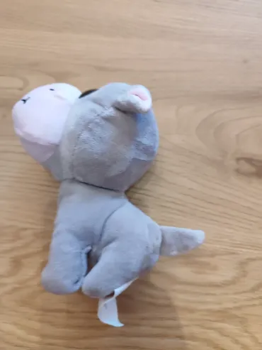 Плюшена играчка хипопотам с големи очи / Малка плюшена играчка